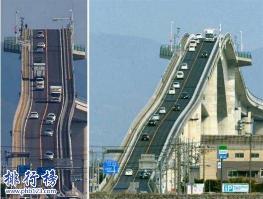 日本最陡峭大桥:江岛大桥,爬坡角度堪比过山车（日本一座特别陡的桥）
