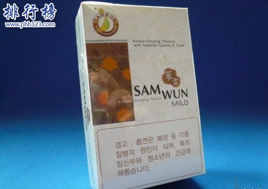 SAMWUN(蔘云)价格表图,韩国蔘云香烟价格排行榜(1种)